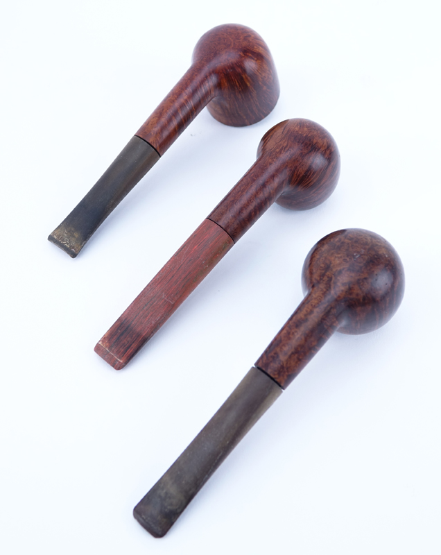Group of Three (3): Two Dunhill and one Comoy's Blue Riband High Quality Wood Smoking Pipes.