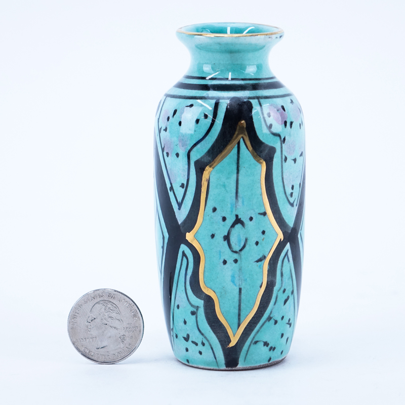 Art Deco Period Handpainted Ceramic Vase.