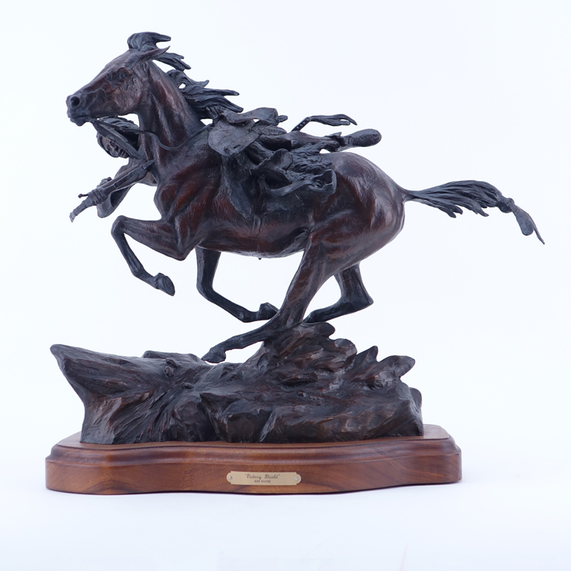 Ken Payne, American  (1938 - 2012) Bronze Sculpture "Victory Shield" Signed, Dated 1992, and Numbered 42/50. 