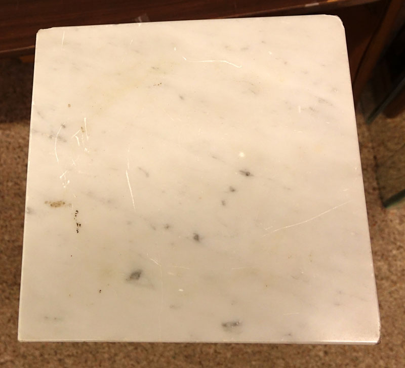 Mid Century White Marble Pedestal.