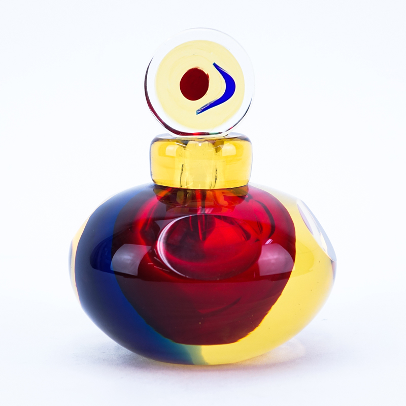 Luigi Onesto Oball, Italian (20th C.) Sommerso Art Glass Perfume Bottle. 