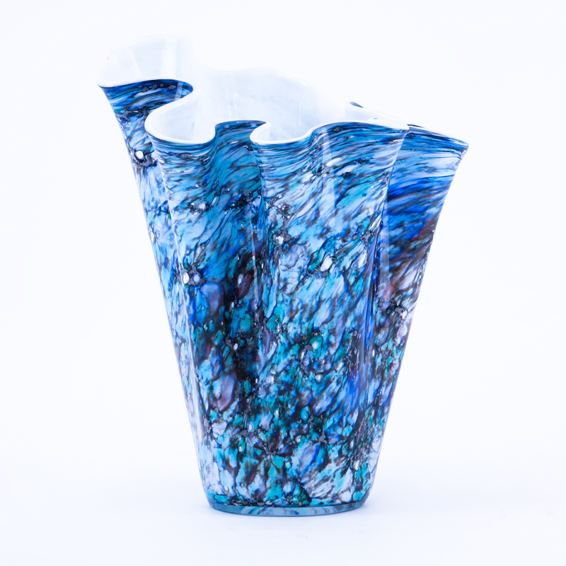 Mid Century Modern Art Glass Free Form Vase.
