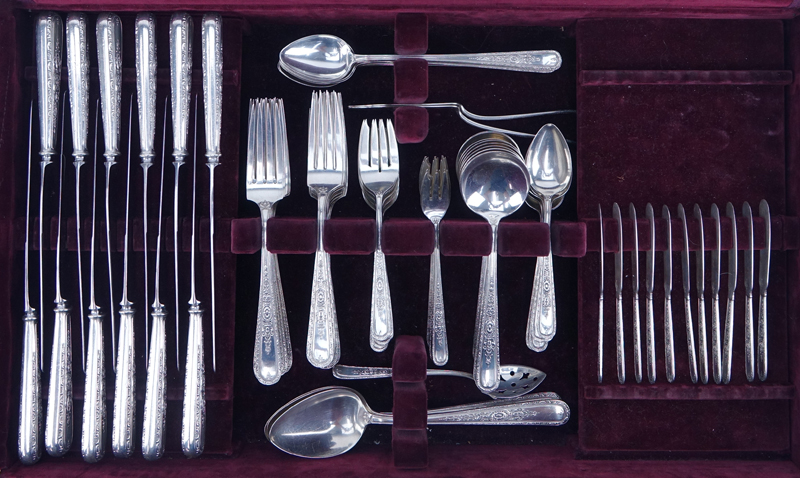 One Hundred Ten (110) Piece Weidlich "Lady Sterling" Sterling Silver Flatware Set.