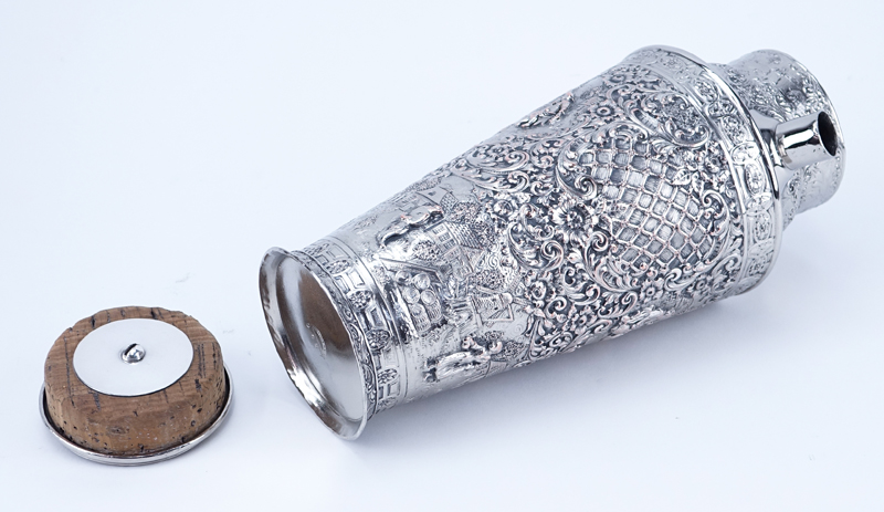 Vintage Barbour Silver Plate Martini Shaker. Signed. Missing spout cap, wear to plate.