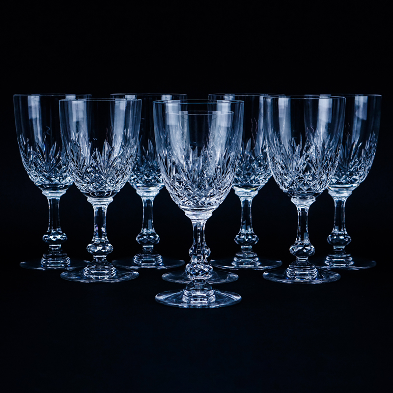Seven (7) Saint Louis Cristal Massenet Goblets 6-7/8"  and 1 Continental Goblet 6-1/4". 