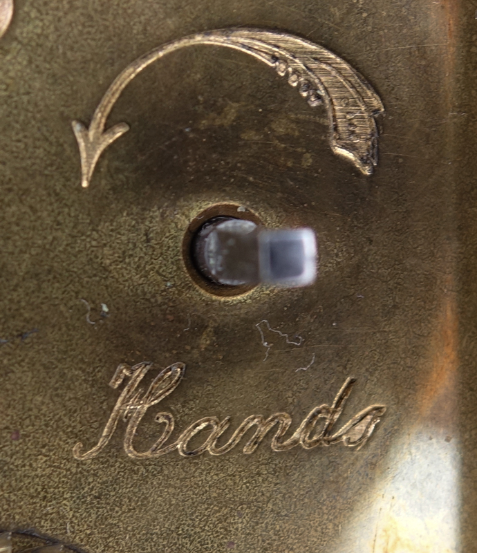 Antique Palmer Bachelder & Co, Boston Gilt Brass Carriage Clock. Maker's mark inscribed to dial, Roman numerals. 