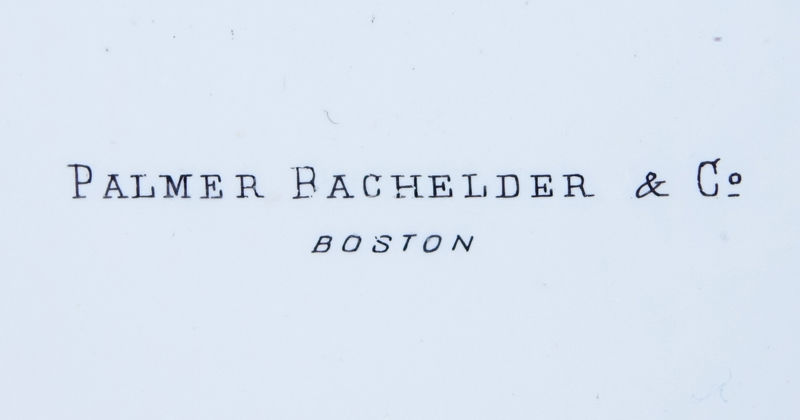 Antique Palmer Bachelder & Co, Boston Gilt Brass Carriage Clock. Maker's mark inscribed to dial, Roman numerals. 