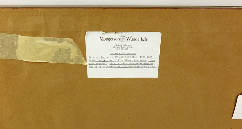 After: Albert Bierstadt, German (1830 - 1902) Hand Color Engraving "The Rocky Mountains" (Landers Peak). New York: Edward Bierstadt, 1866. Includes Edward Bierstad Hardcover Book. 