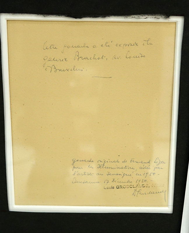 Fernand Leger, French (1881-1955) Gouache and ink on paper "Deluge". Signed, dated '50 and inscribed. 