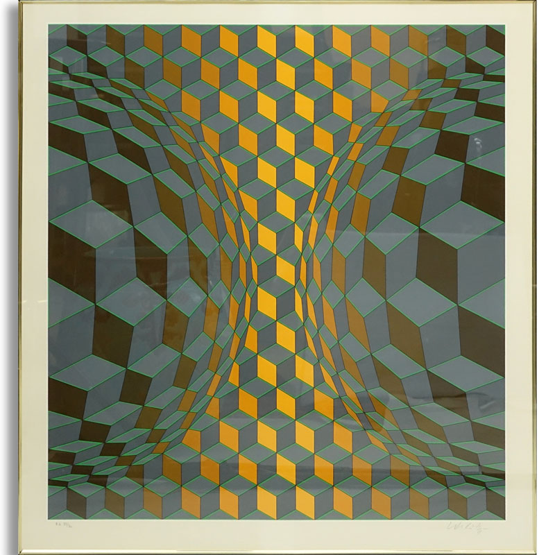 Victor Vasarely, French/Hungarian (1906 - 1997) Serigraph in Color "Bi-Cheyt" Signed and Numbered 'E.A 23/30' in Pencil. 