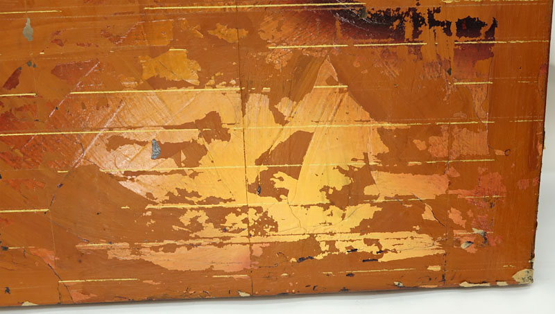 Sandra Sunnyo Lee, American (20th Century) Mixed Media On Canvas Triptych "Reclining Buddha" Unsigned.