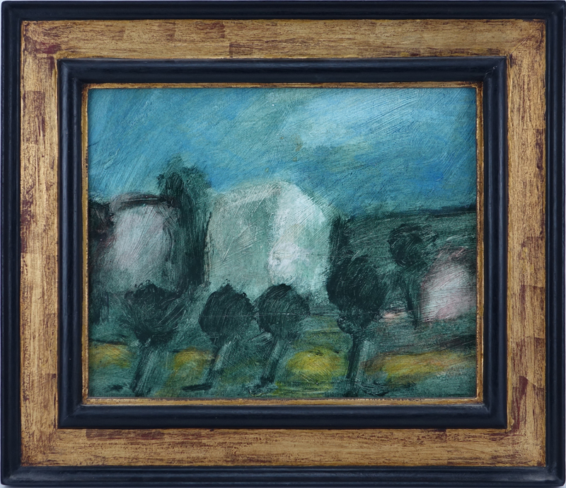 20th Century European School Oil On Masonite "Landscape". Unsigned. Good condition.