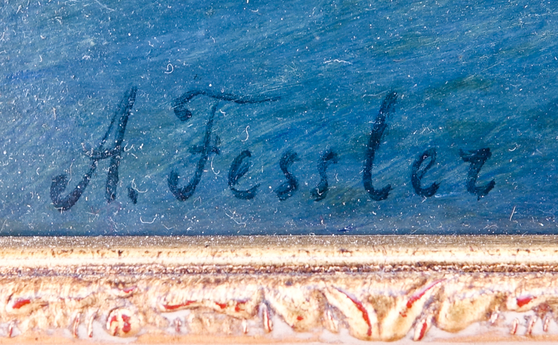 Adolf Ivanovich Fessler, Russian (1826 - 1885) Oil on Panel "Seascape" Signed 'A. Fessler' Lower Left.