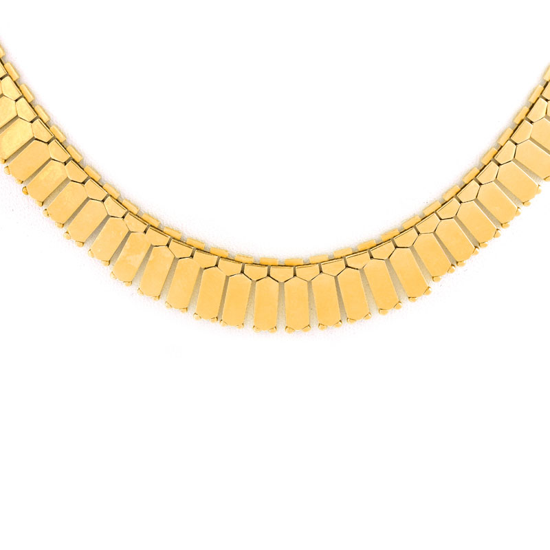 Vintage 14 Karat Yellow Gold Link Necklace. Numbered to clasp.