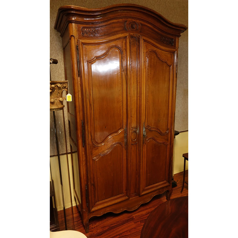 Good 18th Century Louis XV Carved Walnut Chateau Armoire.