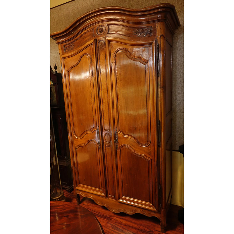 Good 18th Century Louis XV Carved Walnut Chateau Armoire.