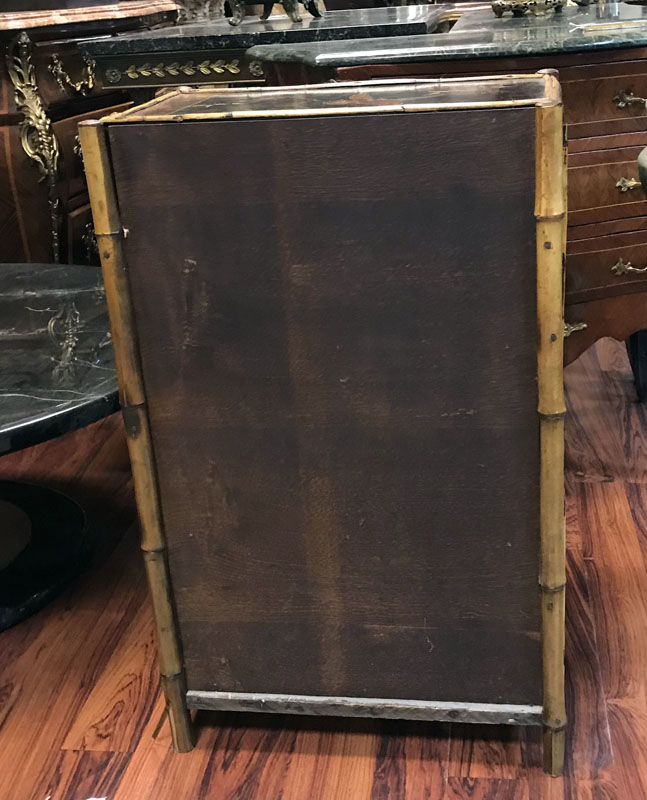 Mid Century Bamboo Chinoiserie Lacquer Chest of Drawer.