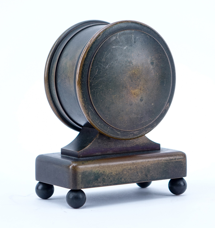 Tiffany & Co. New York,  Bronze Ship's Bell Style Desk Clock.