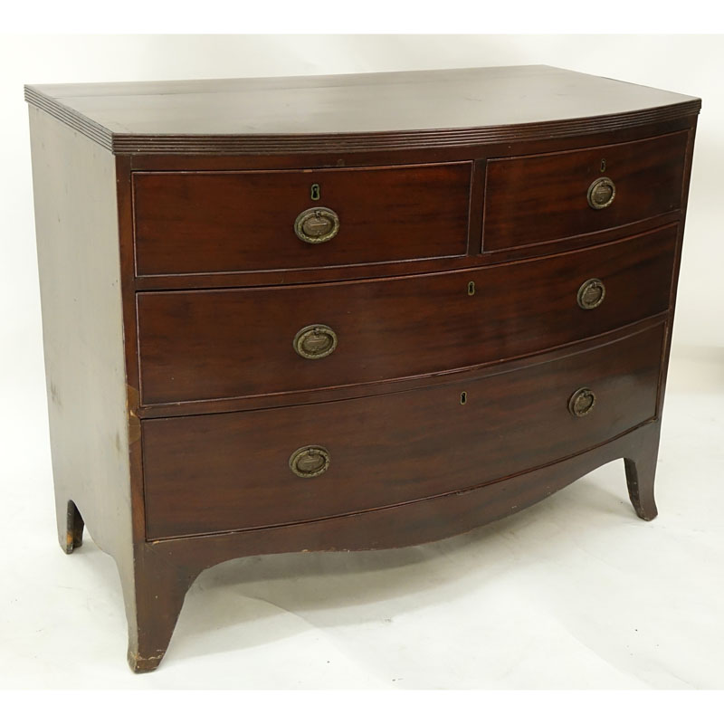 Antique Hepplewhite Mahogany Bow Front Chest of Drawers.