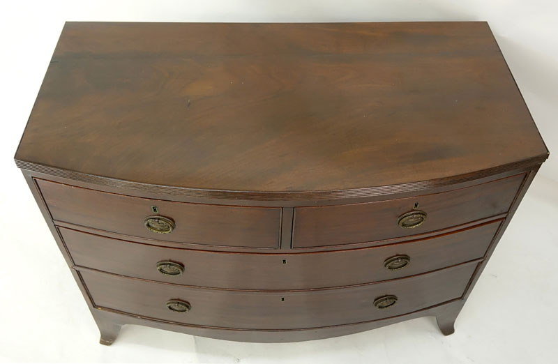 Antique Hepplewhite Mahogany Bow Front Chest of Drawers.