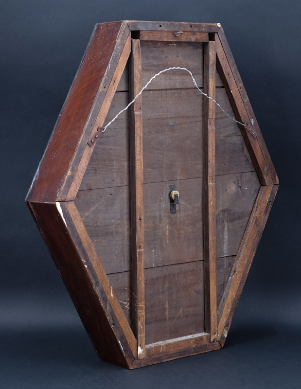 19th Century Reverse Painted Hexagonal  Eglomisé Barometer.