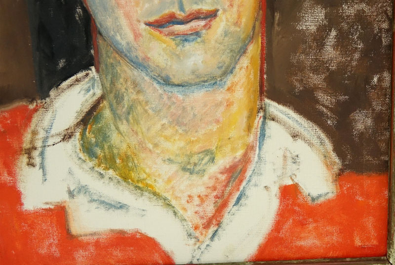 Mid-Century Oil On Canvas "Portrait". Signed en verso Schnall.