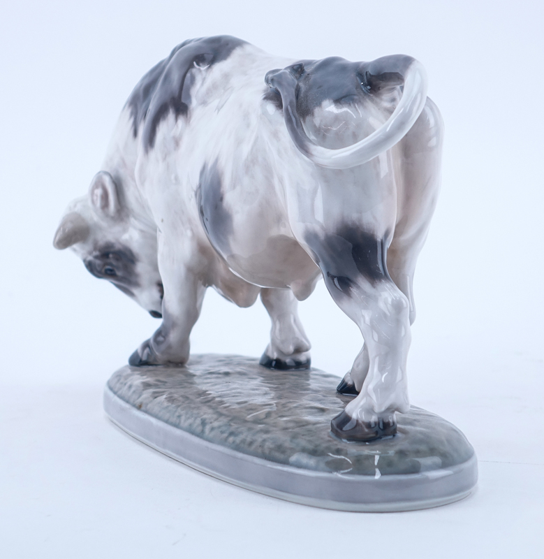 Dahl Jensen "Bull" Glazed Porcelain Figurine Signed and Numbered 1264.