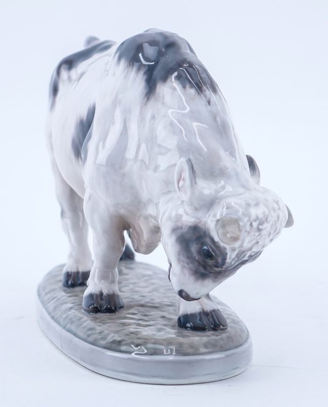 Dahl Jensen "Bull" Glazed Porcelain Figurine Signed and Numbered 1264.