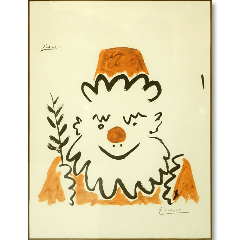 Pablo Picasso, Spanish (1881-1973) Color lithograph "Pere Noel". Signed in pencil lower right.