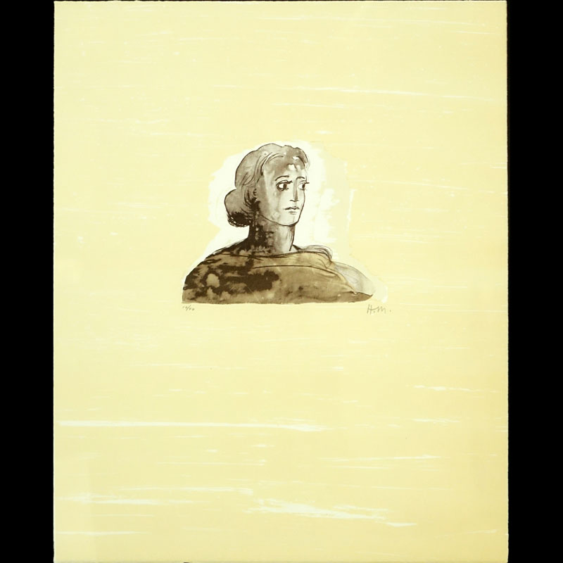 Henry Moore, British (1898-1986) Color lithograph "Creole Lady, from La Poesie". Signed, numbered 13/40 in pencil. 