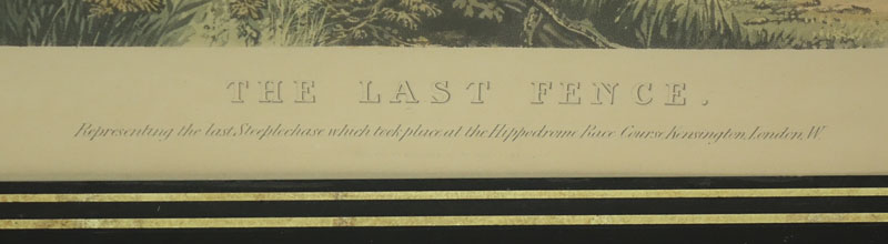 After: Henry Alken, British  (1810 - 1894) Steeple Chase Illustration: "The Last Fence" and "The First Hurdle" Color Engraving by R.G. and A. W. Reeve.