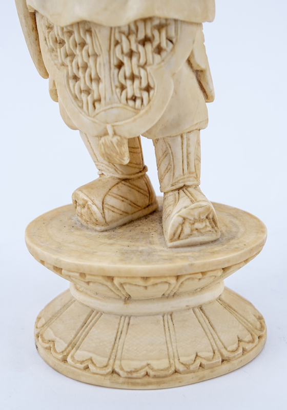 Antique Chinese Carved Ivory Figure "Wise Man". Signed.