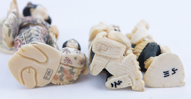 Collection of Five (5) Carved Japanese Ivory Netsuke.