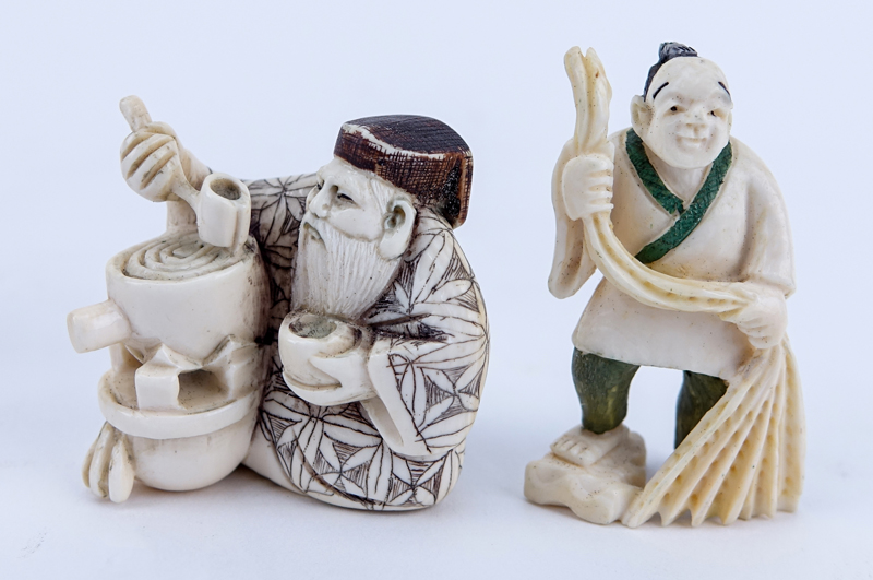 Collection of Five (5) Carved Japanese Ivory Netsuke.