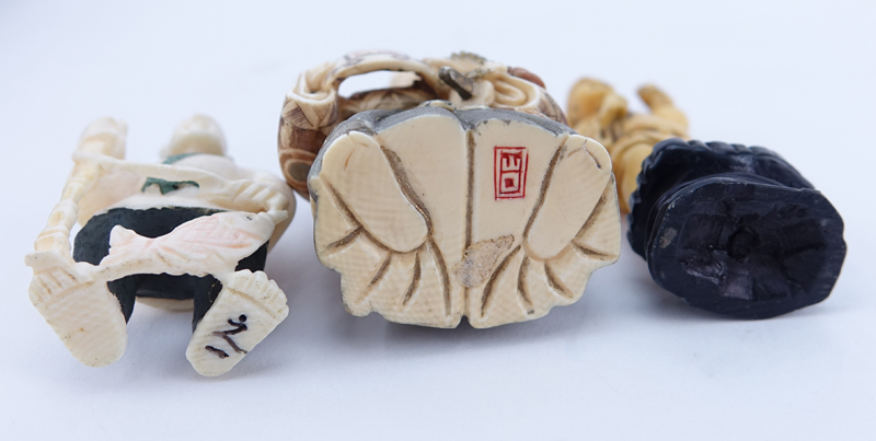 Collection of Five (5) Carved Japanese Ivory Netsuke.