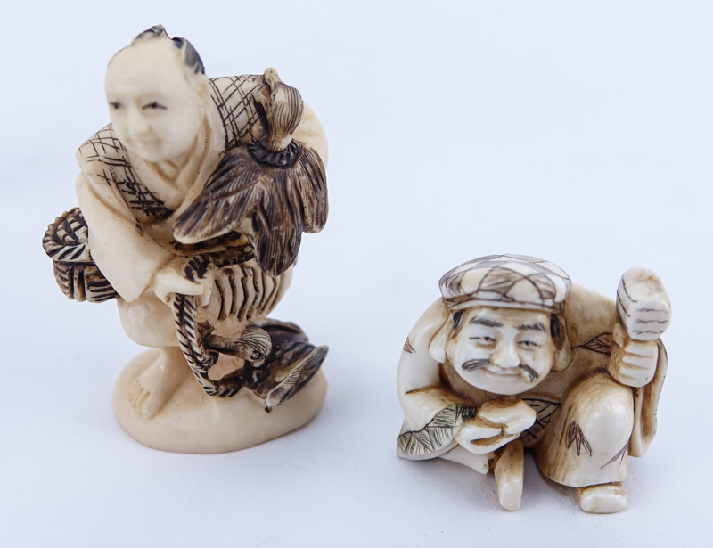 Collection of Six (6) Carved Japanese Ivory Netsuke.