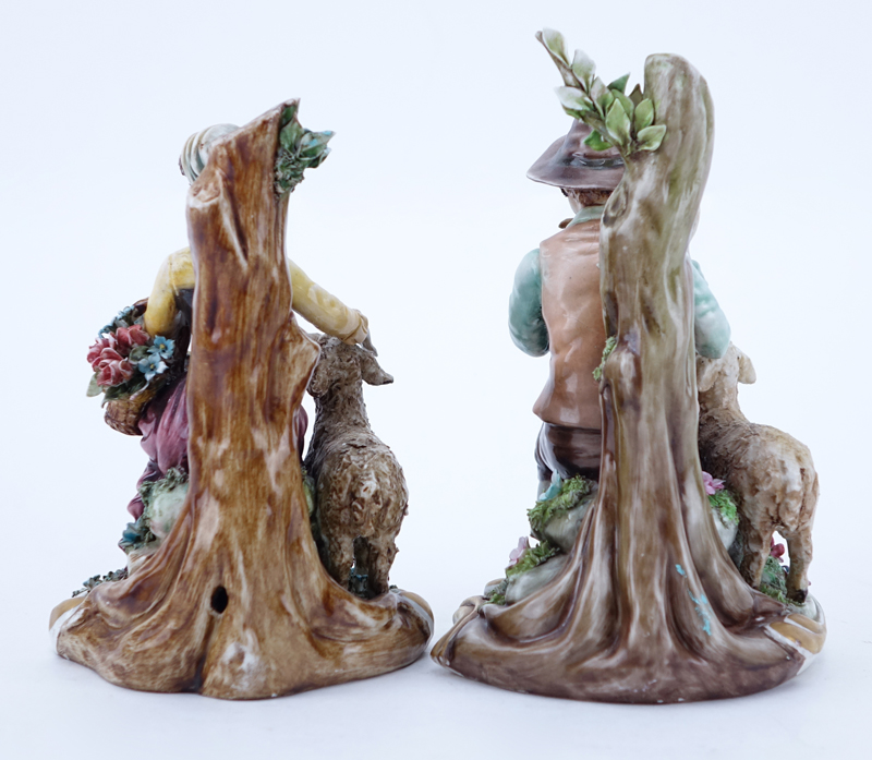 Two (2) Works Of Art Italy Porcelain Figurines. "Shepard & Shepardess".