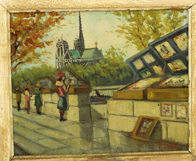 Two (2) 20th Century Oil on Canvas "Street Scenes" Signed J. Beyly. 