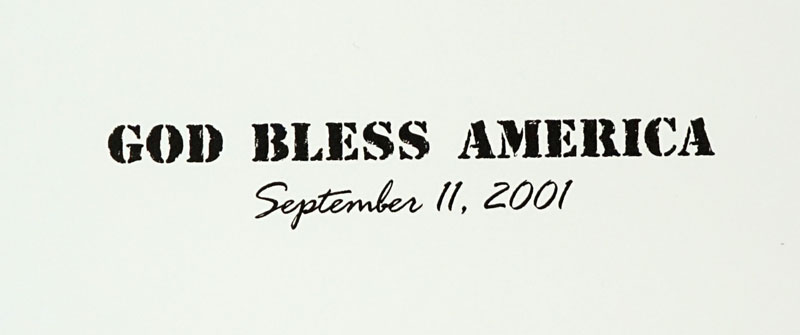 George Rodrigue, American (1944-2013) Color silkscreen "God Bless America" (In tribute to September 11, 2001).