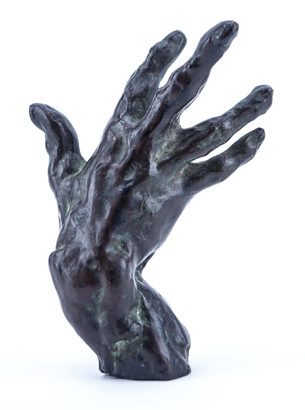 After: Auguste Rodin, French (1840 - 1917) Bronze "Right Hand". Signed.
