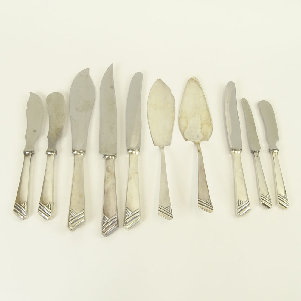 Impressive 182 Piece Set of OKA Kaldenback Sterling Silver Flatware in Custom Wood Chest.