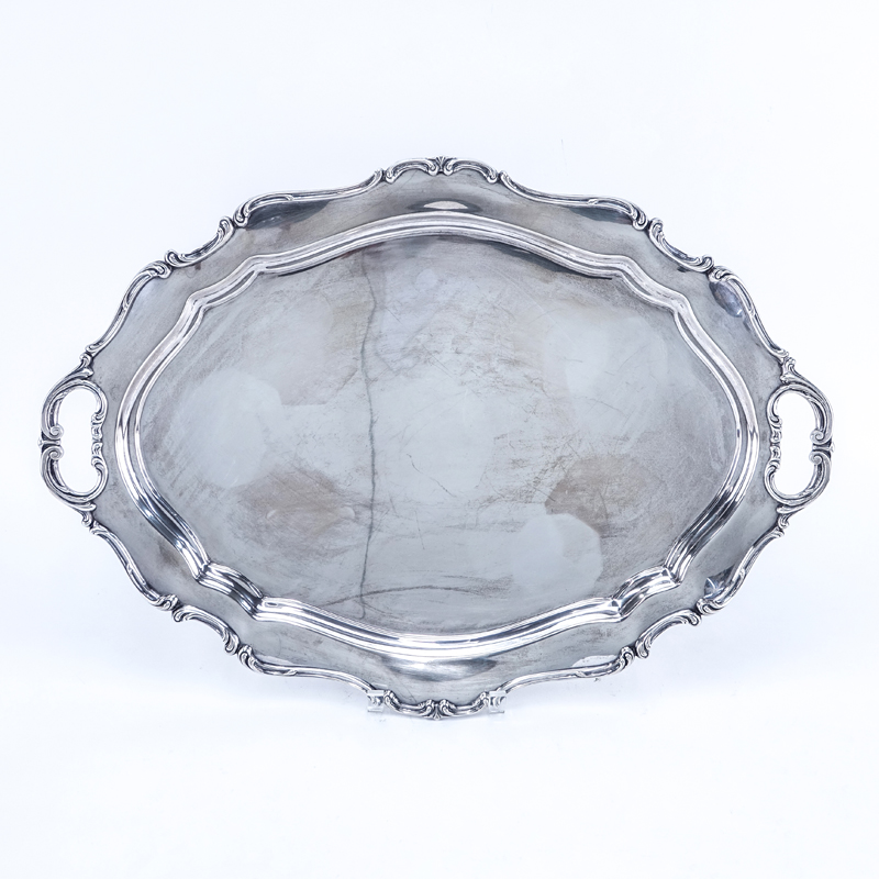 Large Reed & Barton Hampton Court Sterling Silver Tray. Signed Reed & Barton Sterling 661.