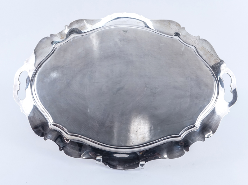 Large Reed & Barton Hampton Court Sterling Silver Tray. Signed Reed & Barton Sterling 661.