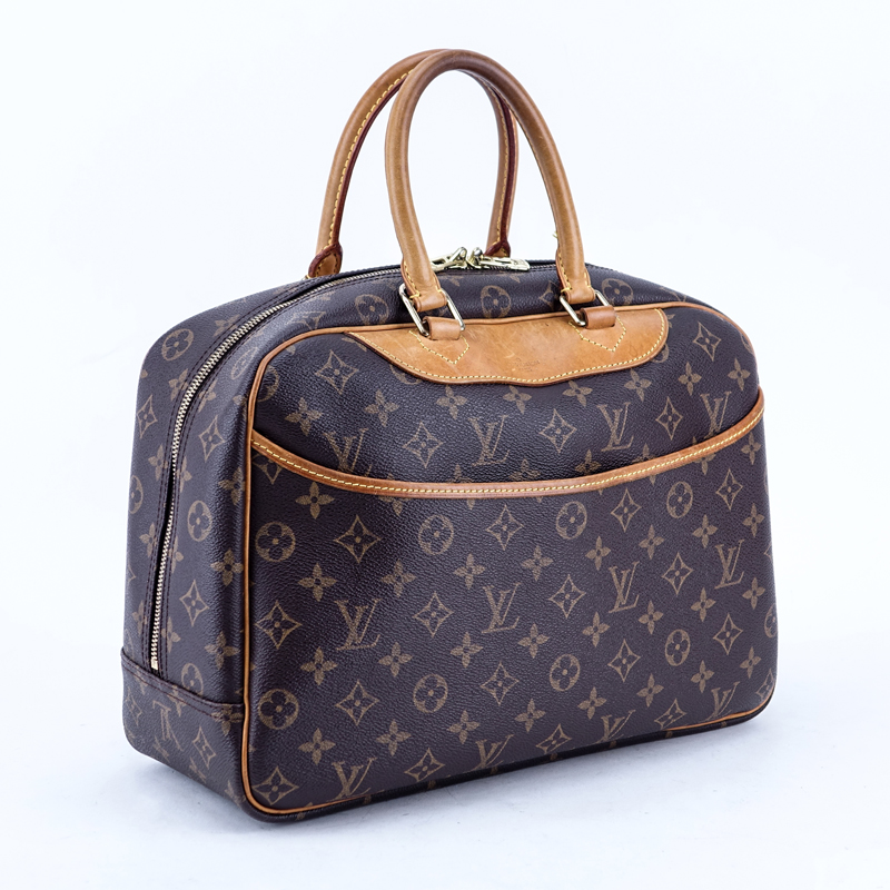 Louis Vuitton Brown Monogram Coated Canvas Deauville Bag.