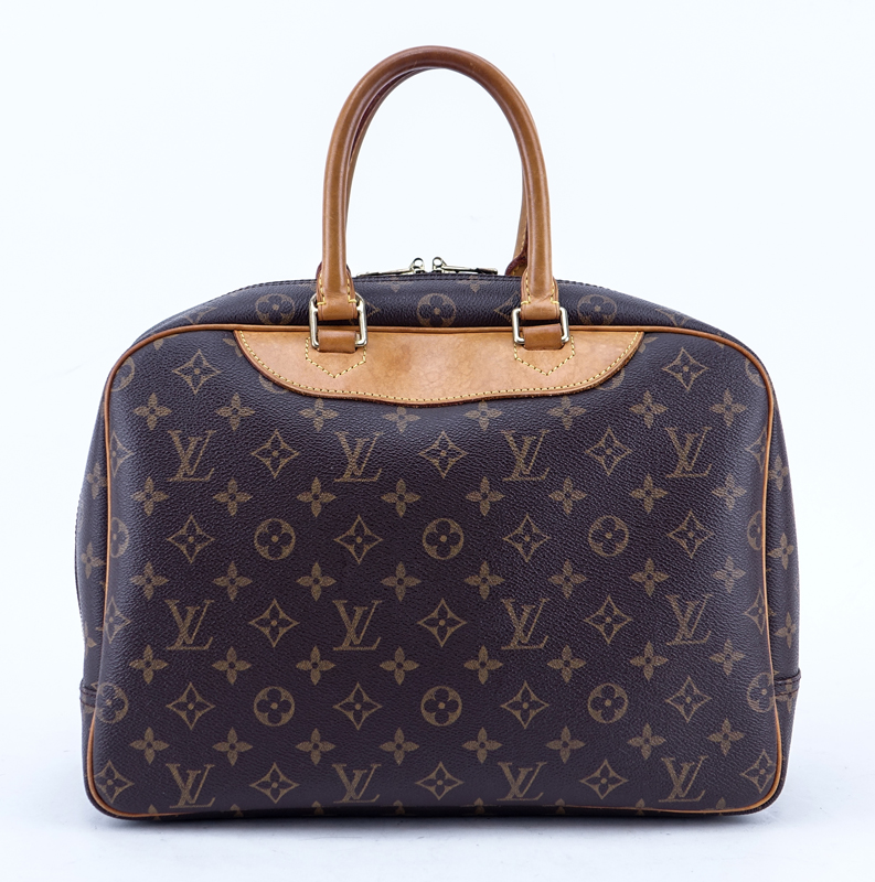 Louis Vuitton Brown Monogram Coated Canvas Deauville Bag.