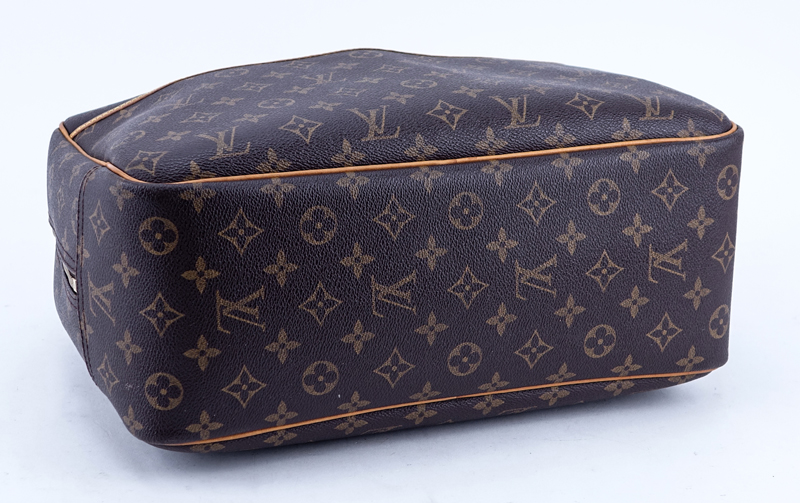 Louis Vuitton Brown Monogram Coated Canvas Deauville Bag.