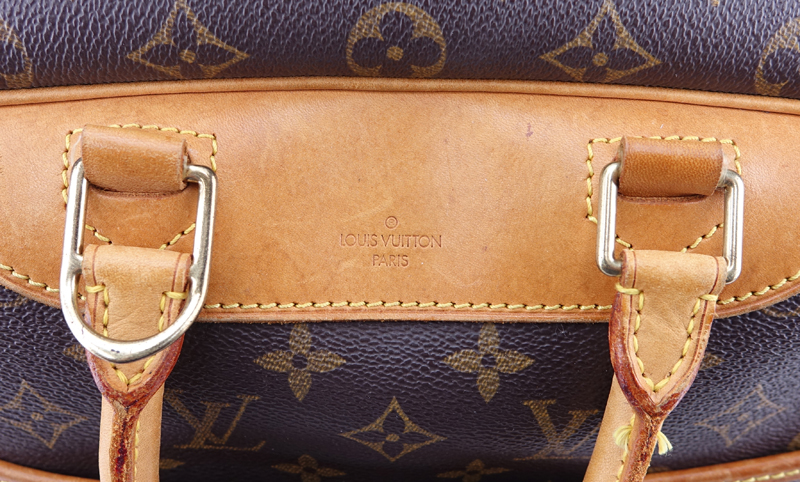 Louis Vuitton Brown Monogram Coated Canvas Deauville Bag.