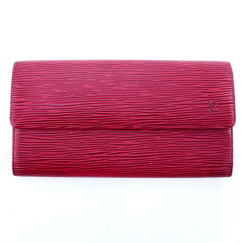 Louis Vuitton Red Epi Leather Sarah Wallet.