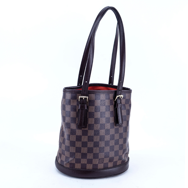 Louis Vuitton Damier Ebene Brown Coated Canvas Marais Handbag.