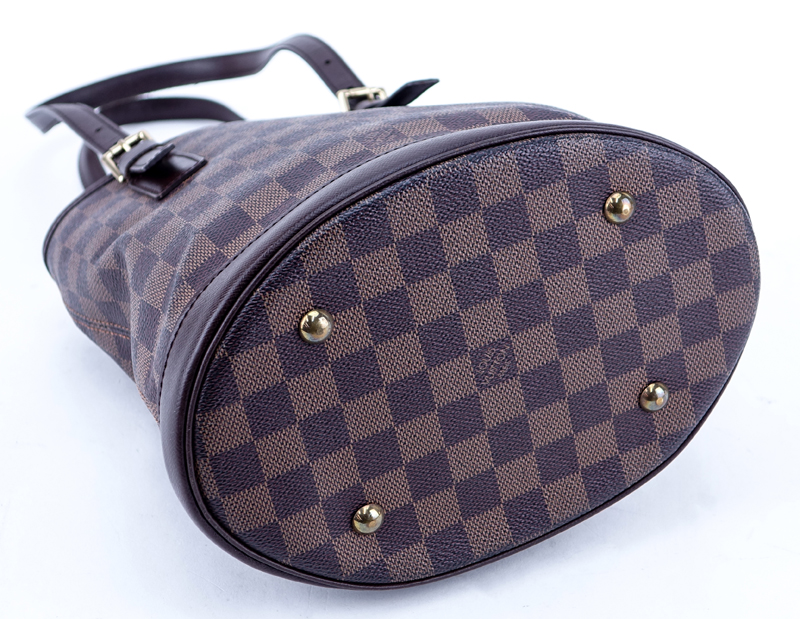 Louis Vuitton Damier Ebene Brown Coated Canvas Marais Handbag.